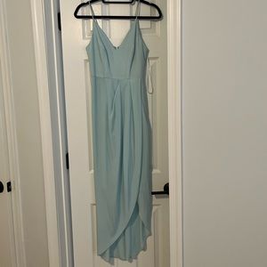 LIKE NEW Aqua Crepe Formal Gown